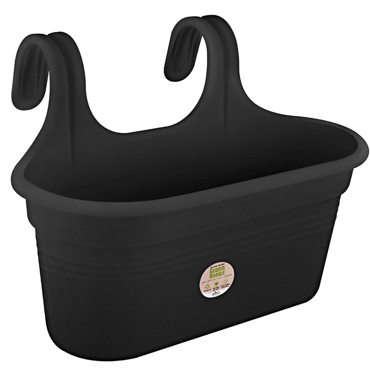 Elho Balkonkasten Green Basics Easy Hänger, groß oval schwarz - - Bakker