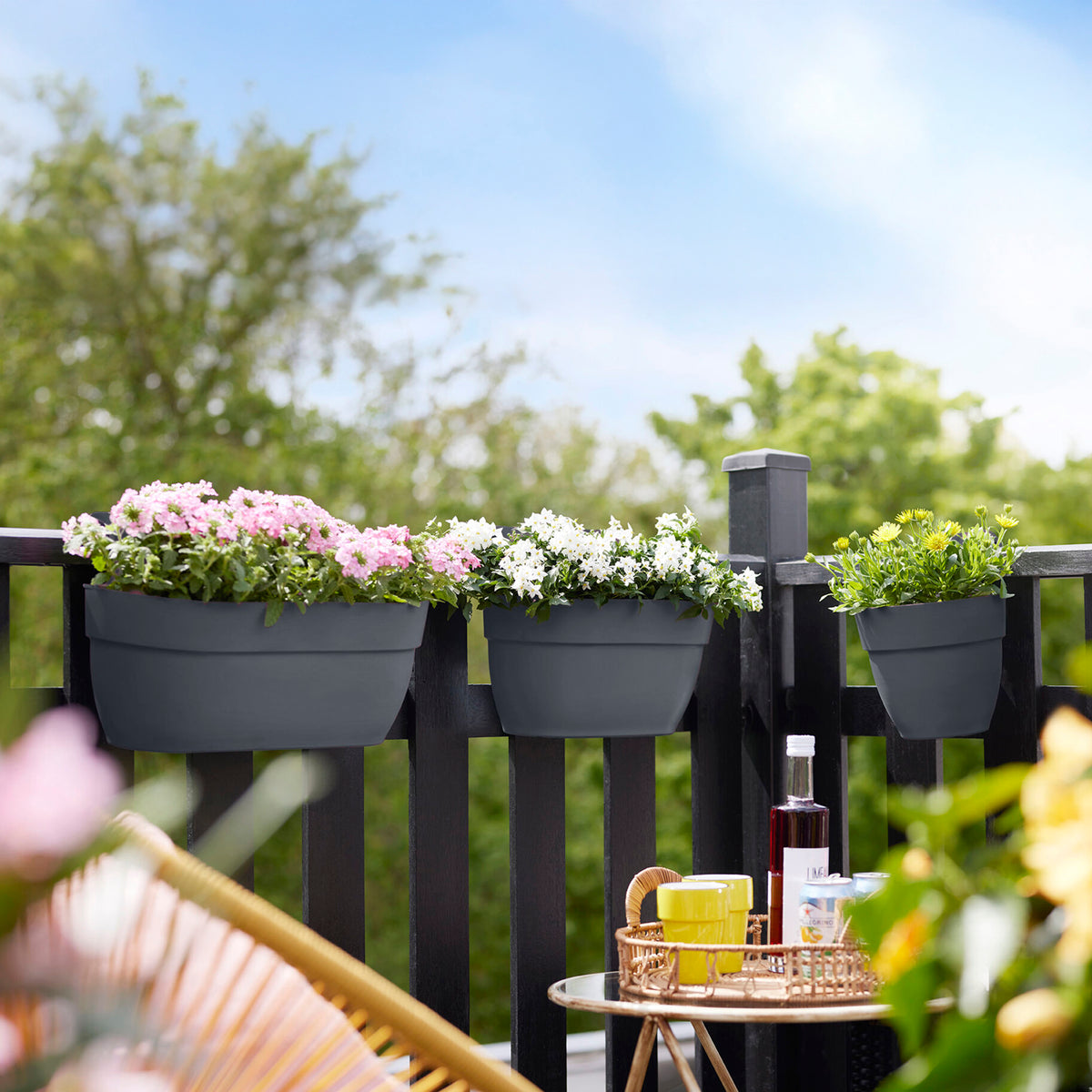 - Balkonkasten vibia campana easy hanger large anthrazit - Pflanzgefäße und Blumenkästen