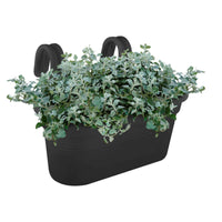 Elho Balkonkasten Green Basics Easy Hänger, groß oval schwarz - Pflanzen- und Blumenkübel