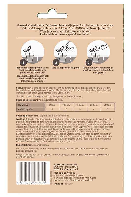 Pokon Bio Pflanzenkur-Kapseln gegen Blattinsekten - - Bakker