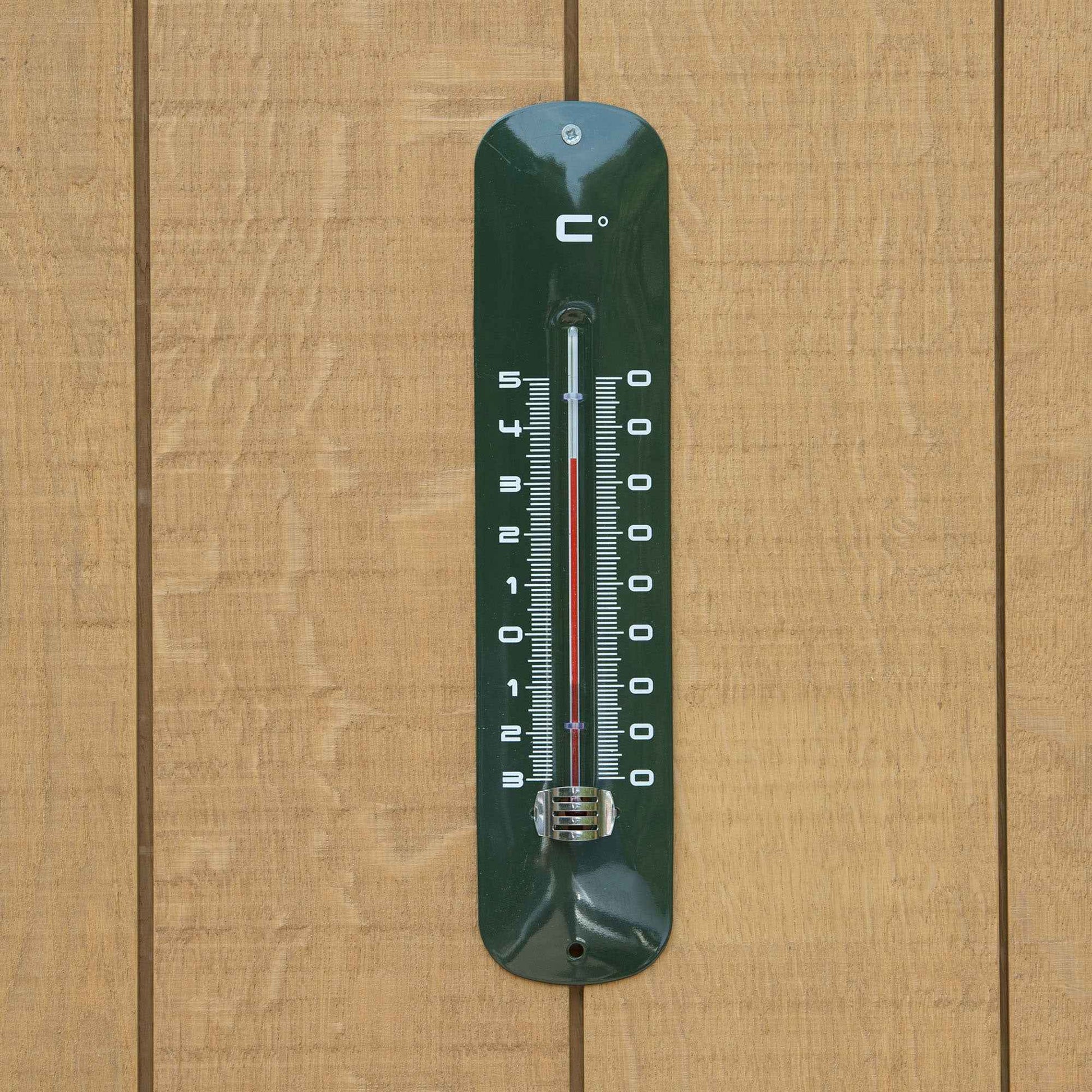 Nature Wandthermometer aus Metall Grün - Gartenwerkzeug