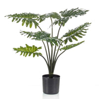 Künstliche Pflanze Philodendron inkl. Ziertopf, schwarz - Grüne Kunstpflanzen