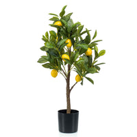 Künstliche Pflanze Zitronenbaum Citrus inkl. Ziertopf, schwarz - Große Kunstpflanzen