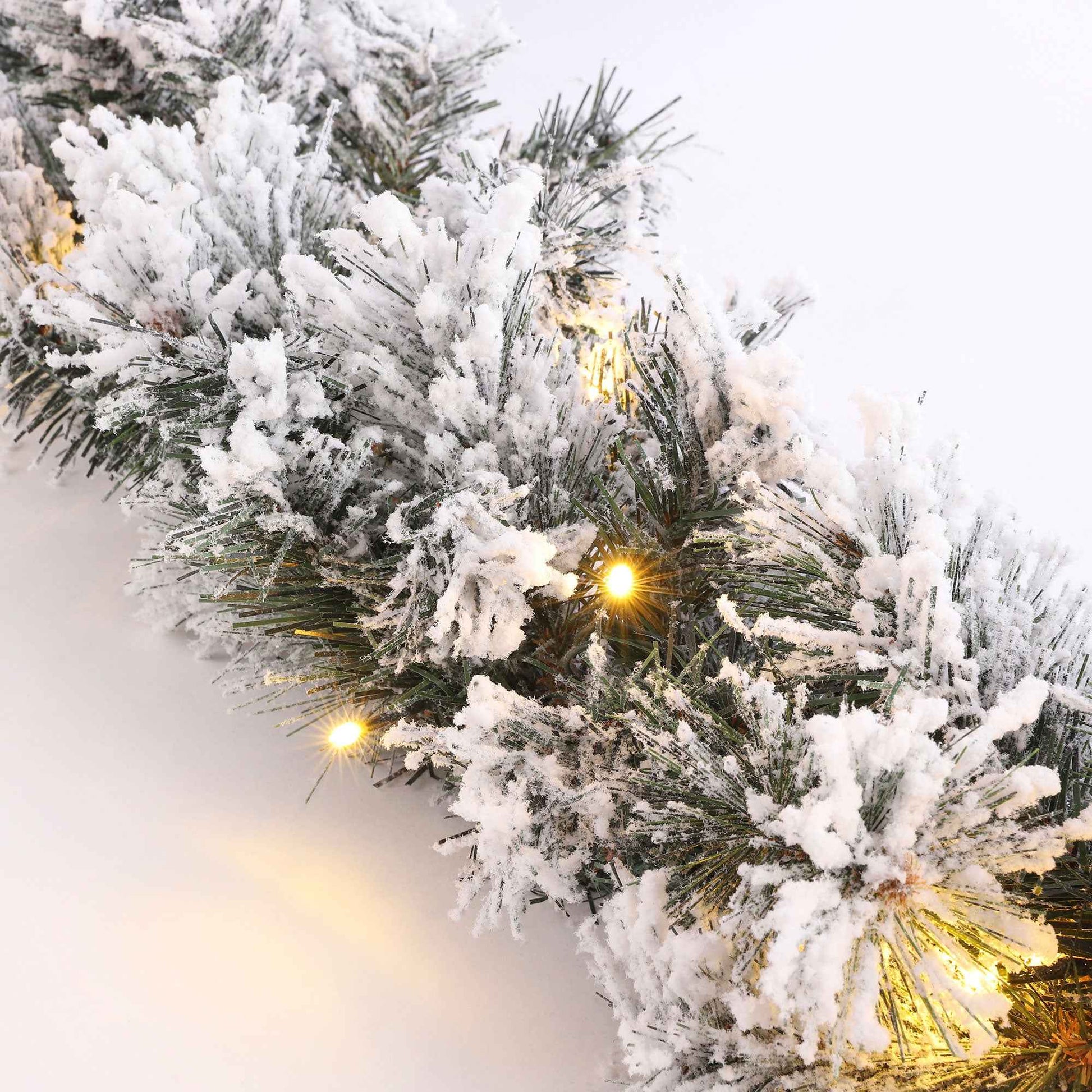 Schneebedeckte künstliche Weihnachtsgirlande 'Dinsmore' weiβ - Weihnachtskollektion