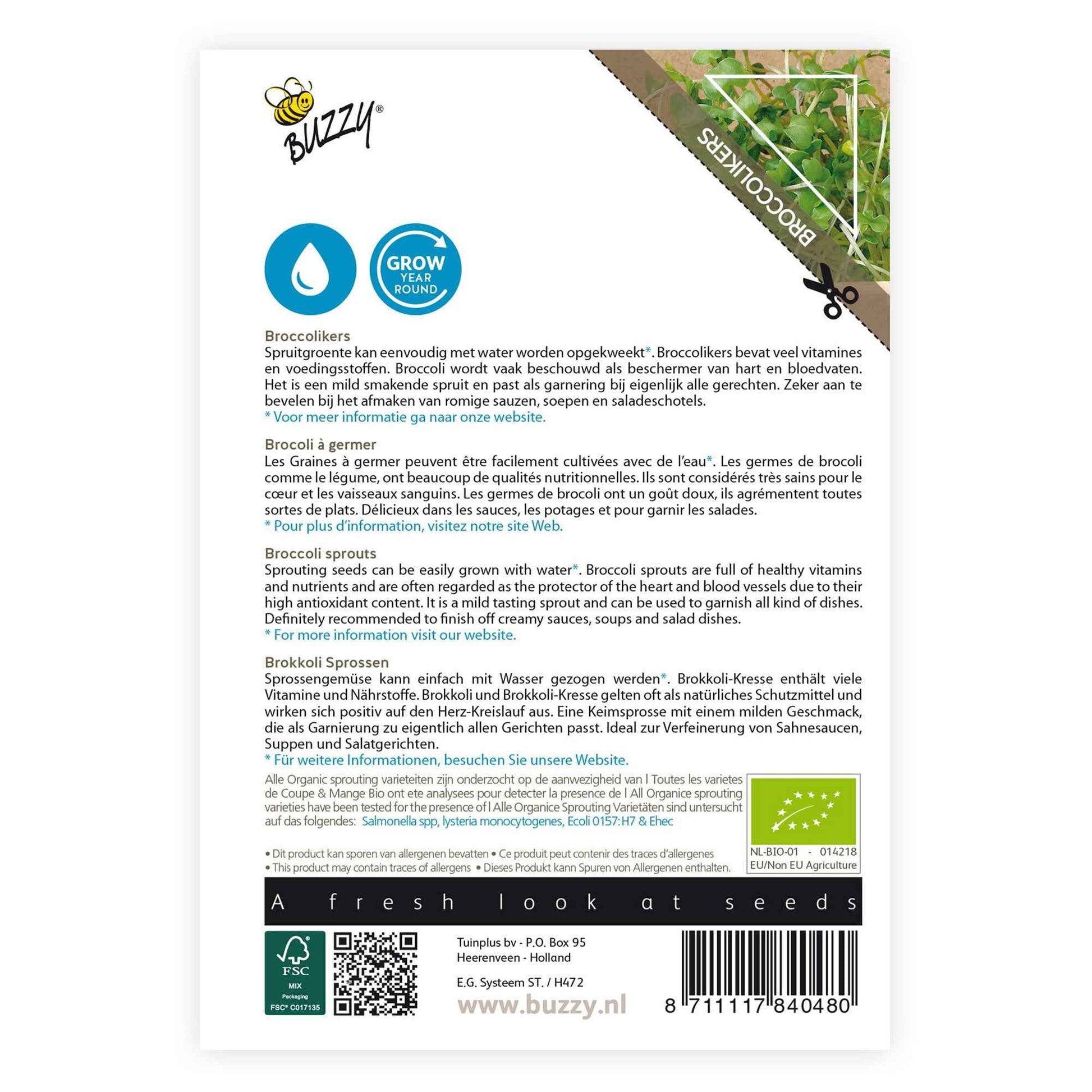 Brokkolikresse Brassica oleracea - Biologisch 36 m² - Gemüsesamen - Kräutersamen