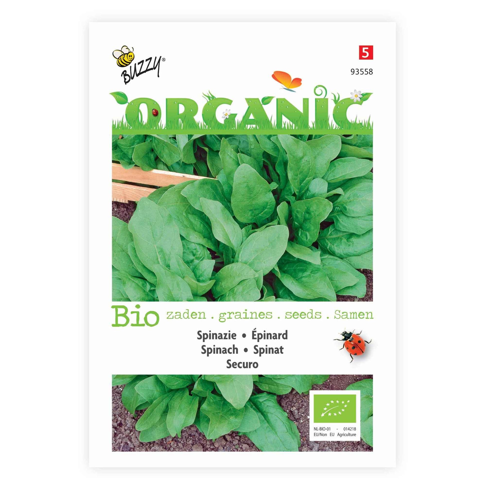 Spinat Spinacia 'Securo' - Biologisch 8 m² - Gemüsesamen - Bio-Gemüse