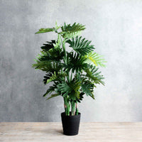 Künstliche Pflanze Philodendron Inkl. Runder Ziertopf, Kunststoff - Grüne Kunstpflanzen