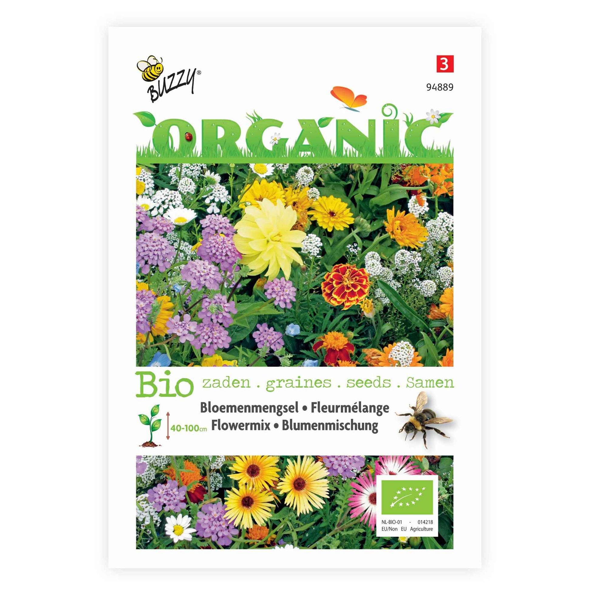 Bienenanziehende Blumen Mix - Biologisch 2 m² - Blumensamen - Bienenfreundliche Blumensamen