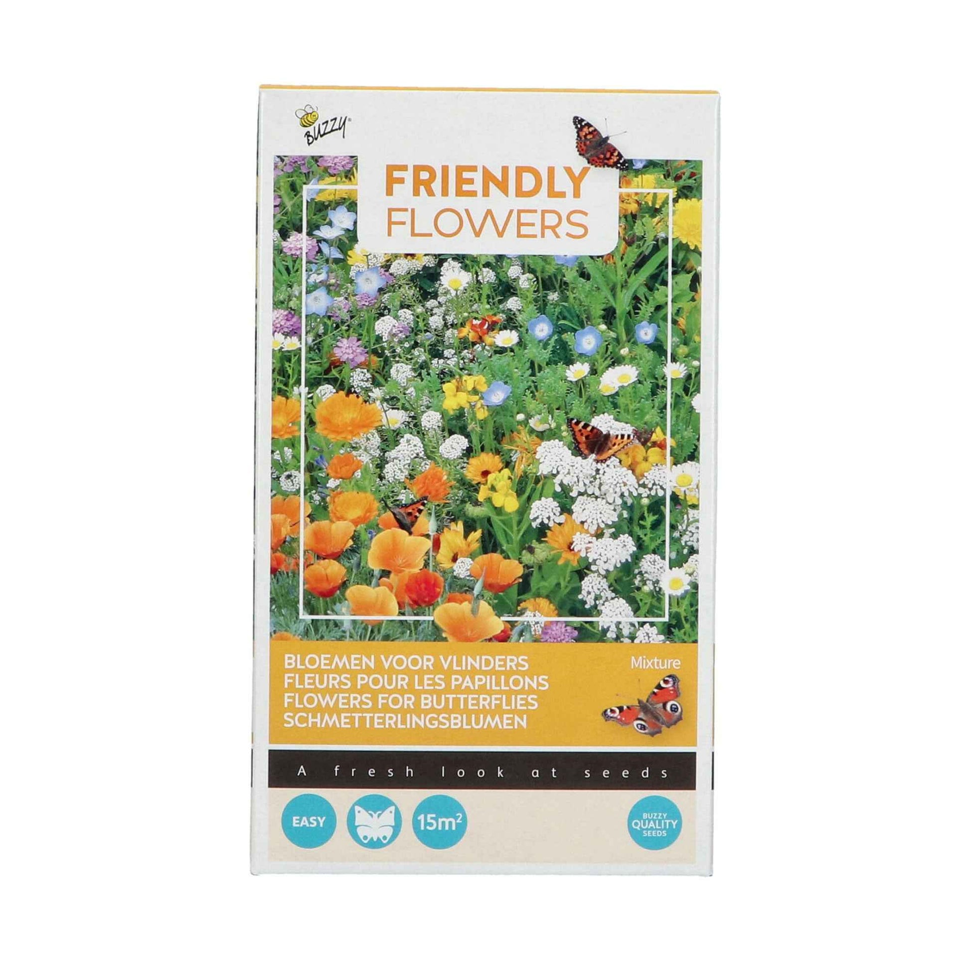 Schmetterlinganziehende Blumen - Friendly Flowers Mischung inkl. Granulat - Blumensamen - Bienen- und schmetterlingsfreundliche Pflanzen