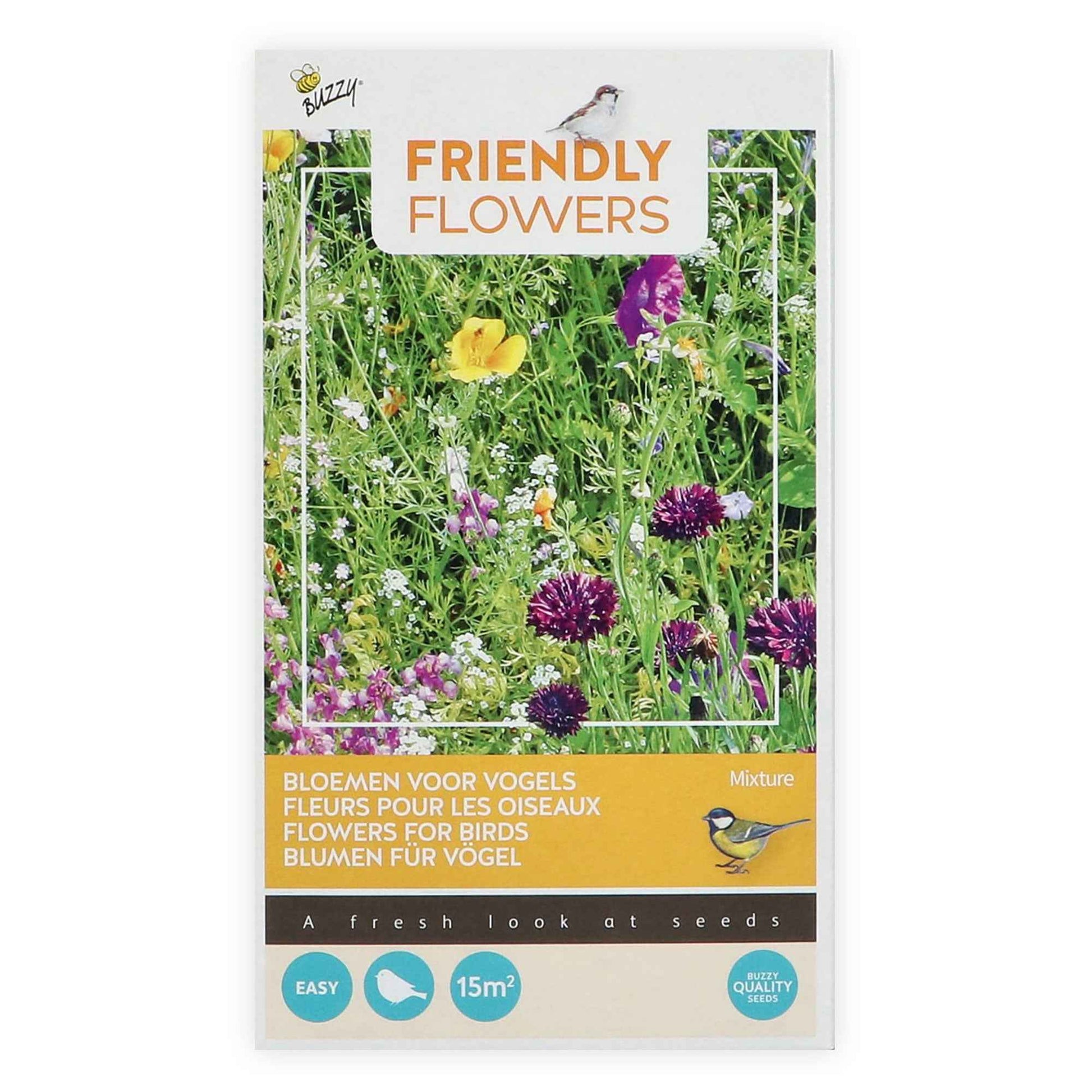 Vogela,ziehende Blumen - Friendly Flowers Mischung inkl. Granulat - Blumensamen - Gemüsegarten