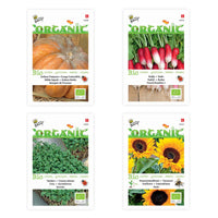 Gemüsegärtnerpaket für Kinder 'Klasse Kids' - Biologisch Gemüsesamen, Kräutersamen, Blumensamen - Bio-Gemüse