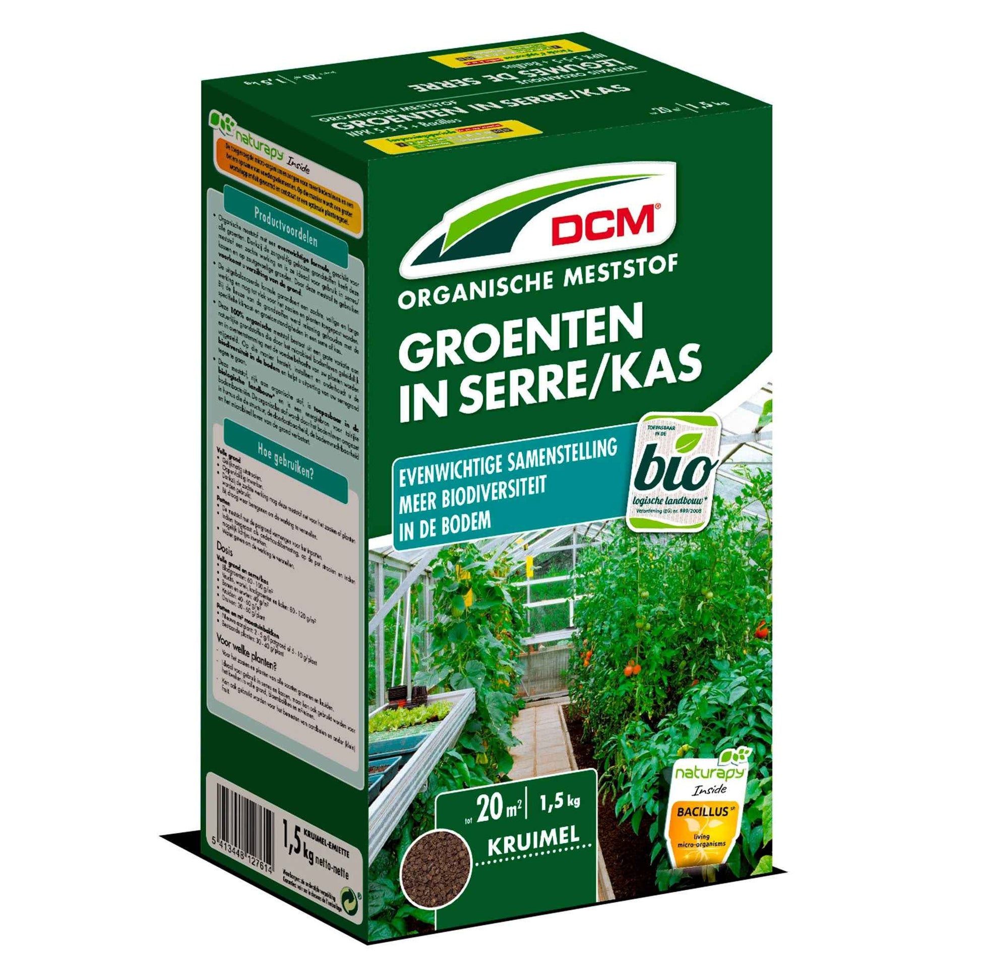 Pflanzennahrung für Gemüse im Gewächshaus - Biologisch 1,5 kg - DCM - Düngemittel