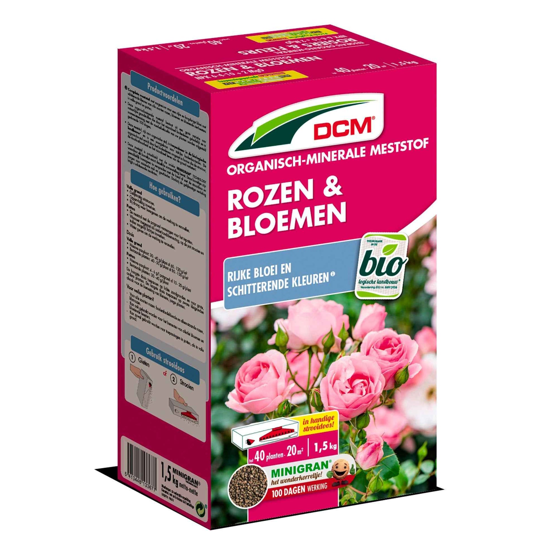 Pflanzennahrung für Rosen und Blumen - Biologisch 1,5 kg - DCM - Biologische Pflanzennahrung