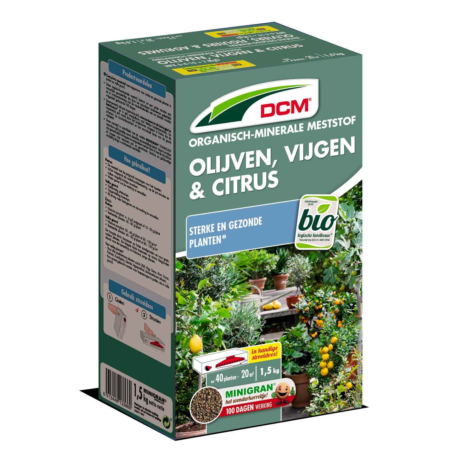 Pflanzennahrung für Oliven, Feigen und Zitrusfrüchte - Biologisch 1,5 kg - DCM - Biologische Pflanzennahrung