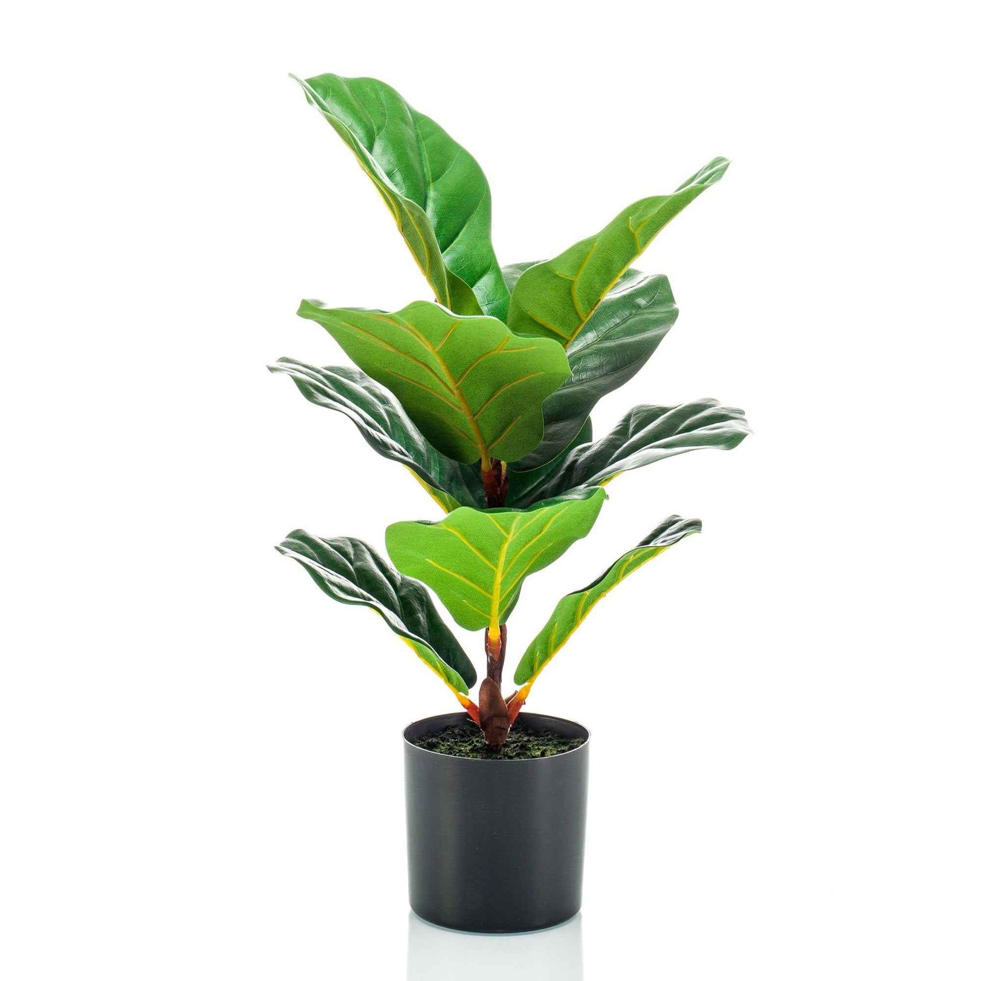 Kunstpflanze Ficus lyrata inkl. Dekotopf - Grüne Kunstpflanzen
